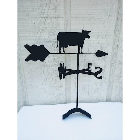 The Lazy Scroll Cow Roof Mount Weathervane cowroof